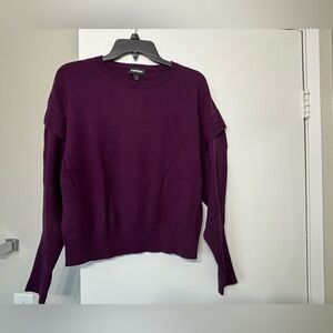 Express Women's Deep Purple Crew Neck Sweater